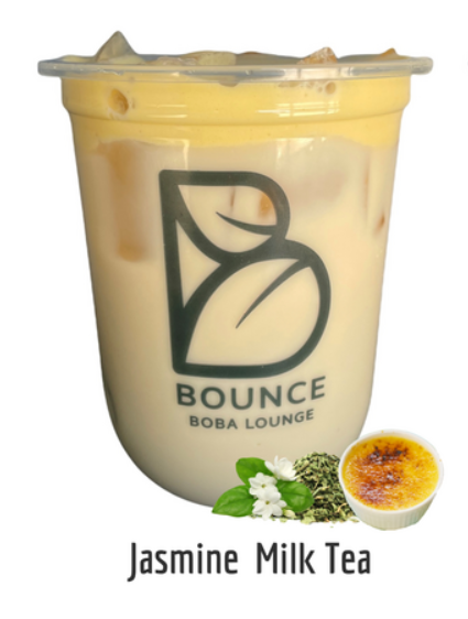 Jasmine Milk Tea in a Bounce Boba Lounge cup